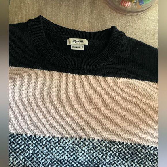 Jason Wu Colorblock Merino Wool Crewneck Sweater SZ XS - Picture 6 of 12